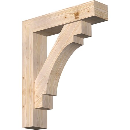 Merced Block Smooth Bracket W/ Offset Brace, Douglas Fir, 7 1/2W X 34D X 40H